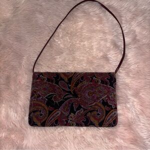 Chic Paisley Shoulder Bag - Red and Black